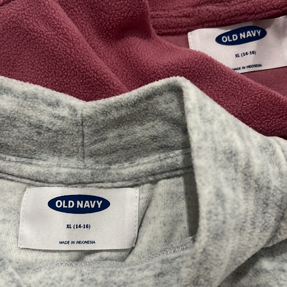 NWOT- 2 Old Navy Girls fleece long sleeved top